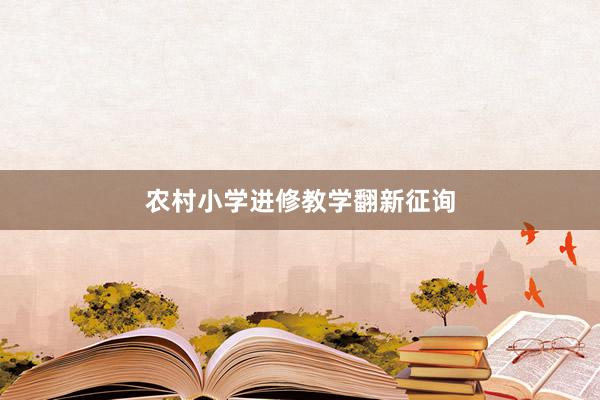 农村小学进修教学翻新征询